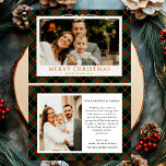 Carte De Vœux En Aluminium Vintage Tartan vert Plaid Photo Noël<br><div class="desc">Envoyez des voeux chaleureux cette saison de vacances avec la Vintage photo Tartan Plaid Photo Merriest Christmas Holiday Card. Doté d'un charmant motif vert en vichy plaid associé à votre photo de famille préférée, cette carte allie une élégance intemporelle et une joie festive. Parfait pour diffuser la joie des vacances...</div>