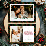 Carte De Vœux En Aluminium Vintage Tartan vert Plaid Photo Noël<br><div class="desc">Envoyez des voeux chaleureux cette saison de vacances avec la Vintage photo Tartan Plaid Photo Merriest Christmas Holiday Card. Doté d'un charmant motif vert en vichy plaid associé à votre photo de famille préférée, cette carte allie une élégance intemporelle et une joie festive. Parfait pour diffuser la joie des vacances...</div>