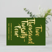 Carte De Vœux En Aluminium Vive 2024, ruban rouge vert (Debout devant)