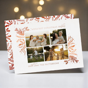 Carte De Vœux En Aluminium Vœux de Noël les plus joyeux Rose Gold 4 Photo