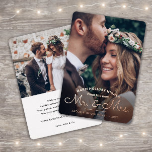 Carte De Vœux En Aluminium Vœux du nouveau M. et Mme - Nouveaux mariés 2 Phot