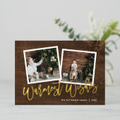 Carte De Vœux En Aluminium Voeux les plus chauds Russe Script Photo (Debout devant)