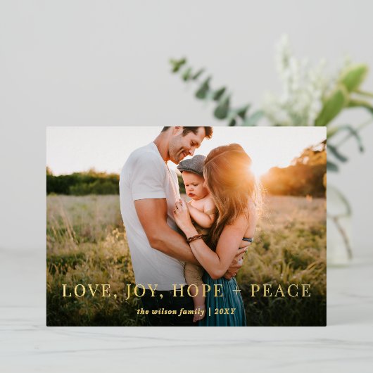 Carte De Vœux En Aluminium Vœux Merveilleux Moderne Photo Intégrale   (Debout devant)