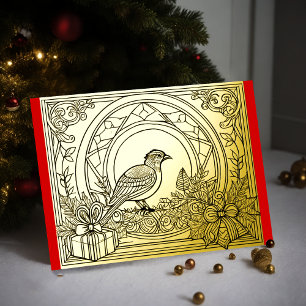 Carte De Vœux En Aluminium Vos couleurs Peau d'oiseaux de Noël