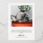 Carte De Vœux En Aluminium *VRAI FOIL* Gold Happy Howlidays Chien 2 Photo pou (Verso)