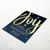 Carte De Vœux En Aluminium *VRAI FOIL* Gold Joie Photo de Noël (Rotation)