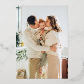 Carte De Vœux En Aluminium *VRAI FOIL* Gold Joie Photo de Noël (Verso)