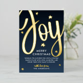 Carte De Vœux En Aluminium *VRAI FOIL* Joie Joyeux Noël / Joyeuses Fêtes (Debout devant)