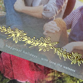 Carte De Vœux En Aluminium VRAI OR moderne Mistletoe Noël Photo