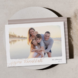 Carte De Vœux En Aluminium Wavy (homonymie) Simple Photo horizontale Hanukk