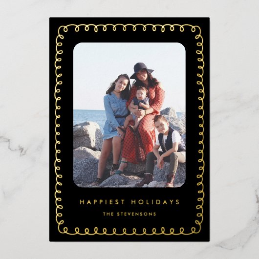Carte De Vœux En Aluminium Whimsical Frame Happiest Holidays (Recto)