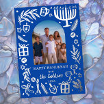 Carte De Vœux En Aluminium Whimsical HANOUKKA Cute Custom Photo SILVER<br><div class="desc">Carte parfaite pour un accueil de vacances amusant! L'art fait main pour vous ! ENTIÈREMENT PERSONNALISABLE ! Cliquez sur "Personnaliser" ci-dessus pour modifier le texte et ajouter votre propre photo. Cliquez sur "modifier à l'aide de l'outil de conception" pour ajuster les polices, les couleurs et les placements. Le design est...</div>