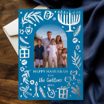 Carte De Vœux En Aluminium Whimsical HANOUKKA Cute Custom Photo SILVER<br><div class="desc">Carte parfaite pour un accueil de vacances amusant! L'art fait main pour vous ! ENTIÈREMENT PERSONNALISABLE ! Cliquez sur "Personnaliser" ci-dessus pour modifier le texte et ajouter votre propre photo. Cliquez sur "modifier à l'aide de l'outil de conception" pour ajuster les polices, les couleurs et les placements. Le design est...</div>