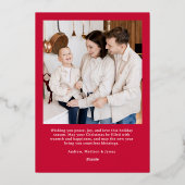 Carte De Vœux En Aluminium Whimsical Script Bow Red Christmas 2 Photo (Verso)