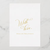 Carte De Vœux En Aluminium White Gold Foil Christmas Card (Verso)