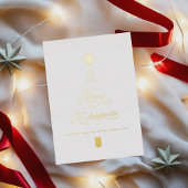 Carte De Vœux En Aluminium White Gold Foil Christmas Card