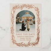 Carte De Vœux En Aluminium Winter Botanical Frame Photo Save the Date (Recto)