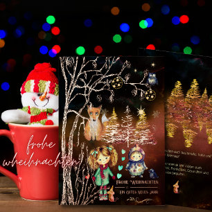 Carte De Vœux En Aluminium Winterzauber Frohe Weihnachtskarte