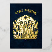 Carte De Vœux En Aluminium Wise Men Foil on Blue (Recto)