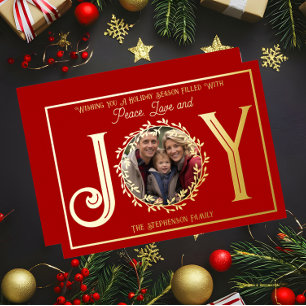 Carte De Vœux En Aluminium Wishing You Holiday Season Peace Love and Jove