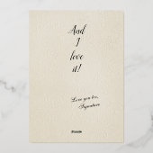 Carte De Vœux En Aluminium You Rock, Valentine flat card (Verso)