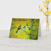 Carte de voeux en bambou (Fleur jaune)