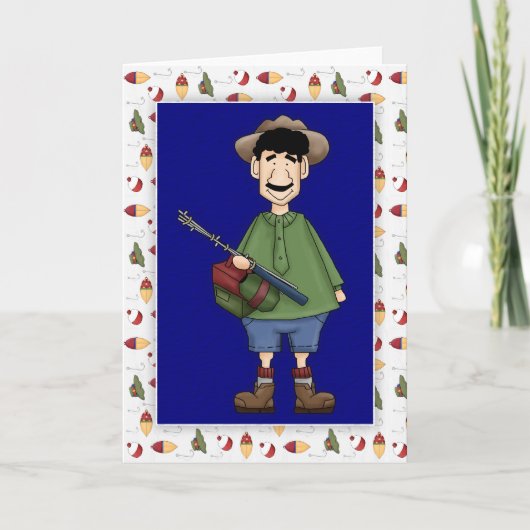 Carte de voeux en blanc Fisherman 4 Fêtes des père (Devant)