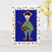 Carte de voeux en blanc Fisherman 4 Fêtes des père (Fleur jaune)