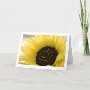 Carte de voeux en blanc plié de tournesol