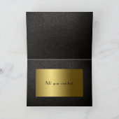 Carte de voeux en cuir noir et en or (Intérieur)