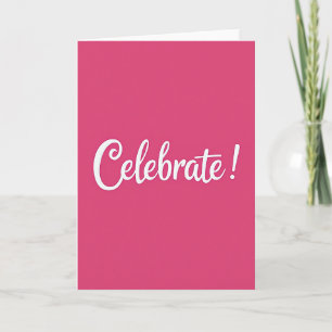 Carte de voeux en écriture Fuchsia Celebrate