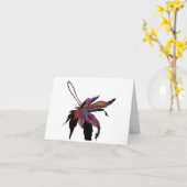 Carte de voeux en feuille d'érable japonaise - int (Fleur jaune)