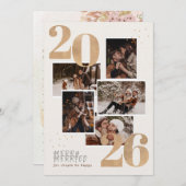 Carte de voeux en feuille d'or Merry Married (Devant / Derrière)