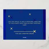 Carte de vœux en feuille métallisée pour le Nouvel (Verso)