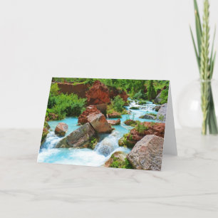 Carte De Voeux En Flux Turquoise Vitré Blanc Horiz