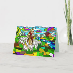 carte de voeux en jésus de verre