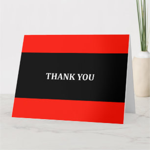 Carte de voeux en Merci de texte rouge, noir et bl