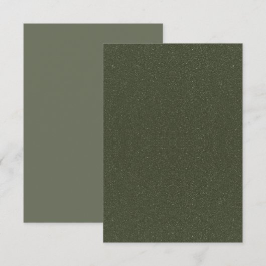 Carte de voeux en mousse verte plate texturée - Pe (Devant / Derrière)