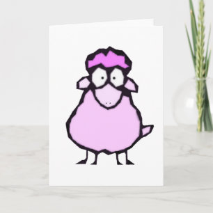 Carte de voeux en mouton rose