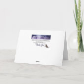 Carte de voeux en noir/blanc rayé 1 Merci (Dos)