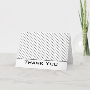 Carte de voeux en noir/blanc rayé 1 Merci