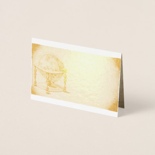 Carte de vœux en papier d'aluminium or/argent Glob (Devant)