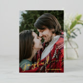 Carte de vœux en papier métallisé Joyeuses Fêtes (Debout devant)