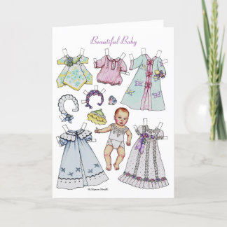 Carte de vœux en papier pour bébé avec une illustr