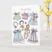 Carte de vœux en papier pour un beau bébé annivers (Fleur jaune)