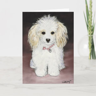 Carte de voeux en pastel d'art original de chien