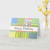 Carte de vœux en patchwork Quilters (Fleur jaune)