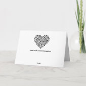 Carte de vœux en silhouette de cœur avec empreinte (Dos)