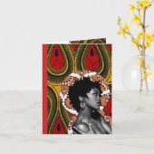 Carte de voeux en tissu africain Lauren Hill (Fleur jaune)