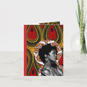 Carte de voeux en tissu africain Lauren Hill